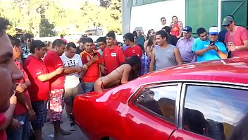 sexy model in car wash show