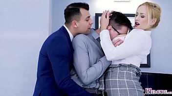 Hot computer technician gets seduced by Angel Wicky and her coworker!