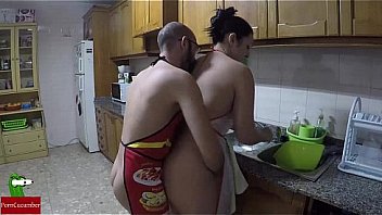 Nudist cuisine and fucked in the kitchen