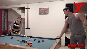 she does not know how to play pool and he teaches her how a good friend teaches her in a very clever way