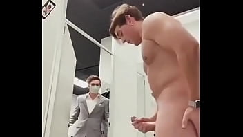 Hung muscle man caught jerking off in public