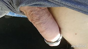 Cock flopping about in my loose shorts and flashing it on public transit.
