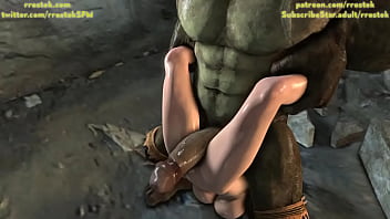 Tina Armstrong fucked by big hung orc in strange positions 3D Porn Clip