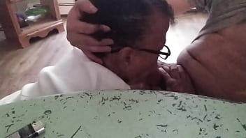 Ebony granny blowjob cum young