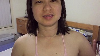 Asian MILF - Pussy Playing For XVideos Fans in Pink Body Stockings