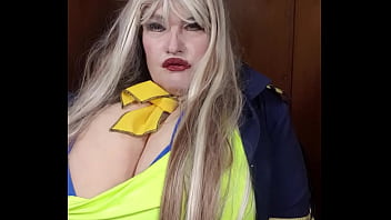 Susi is sucking cumtoy. She wants to take your cock in her moutn She has a nasty sexy stewardess outfit put on and teasing you with her fat its and longue tongue.